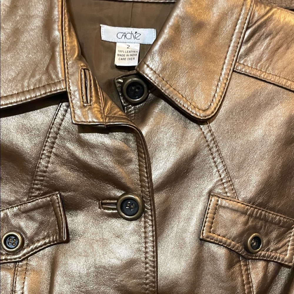 Cache Metallic Leather Jacket - image 3